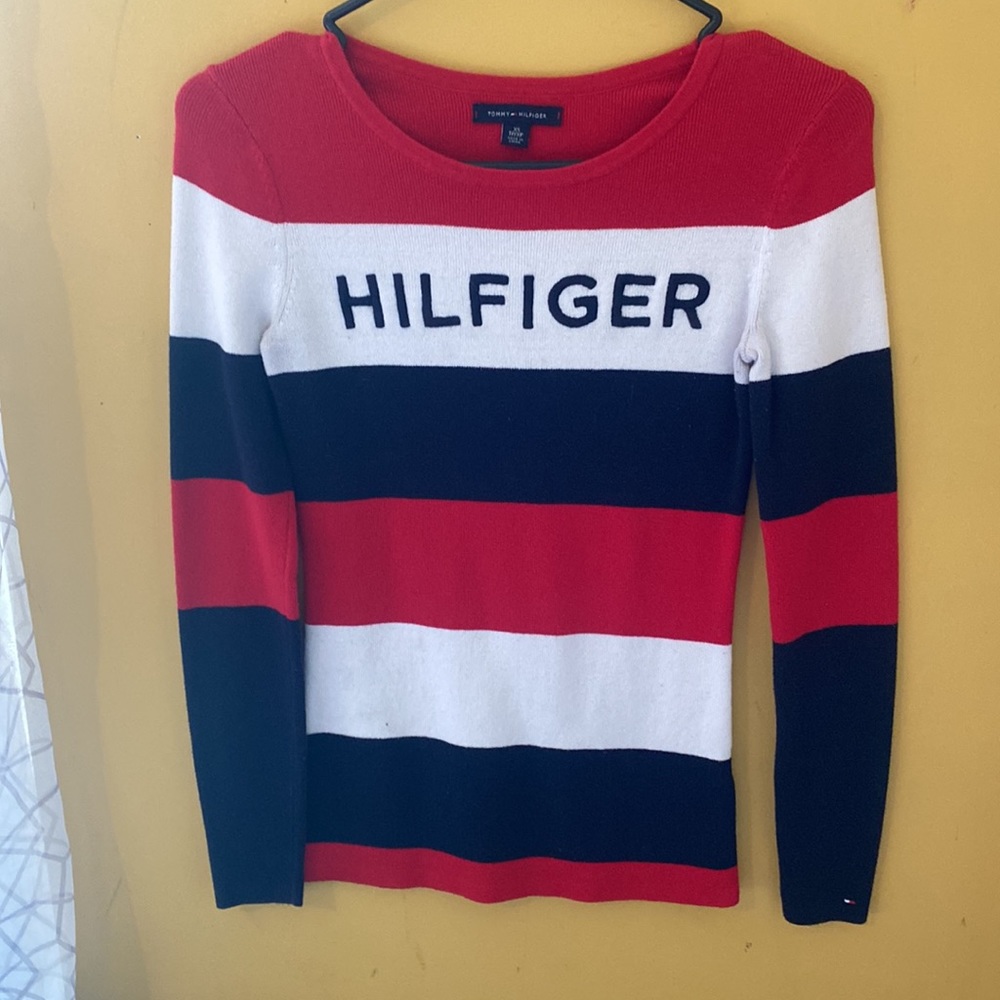 Red white blue tommy long sleeve